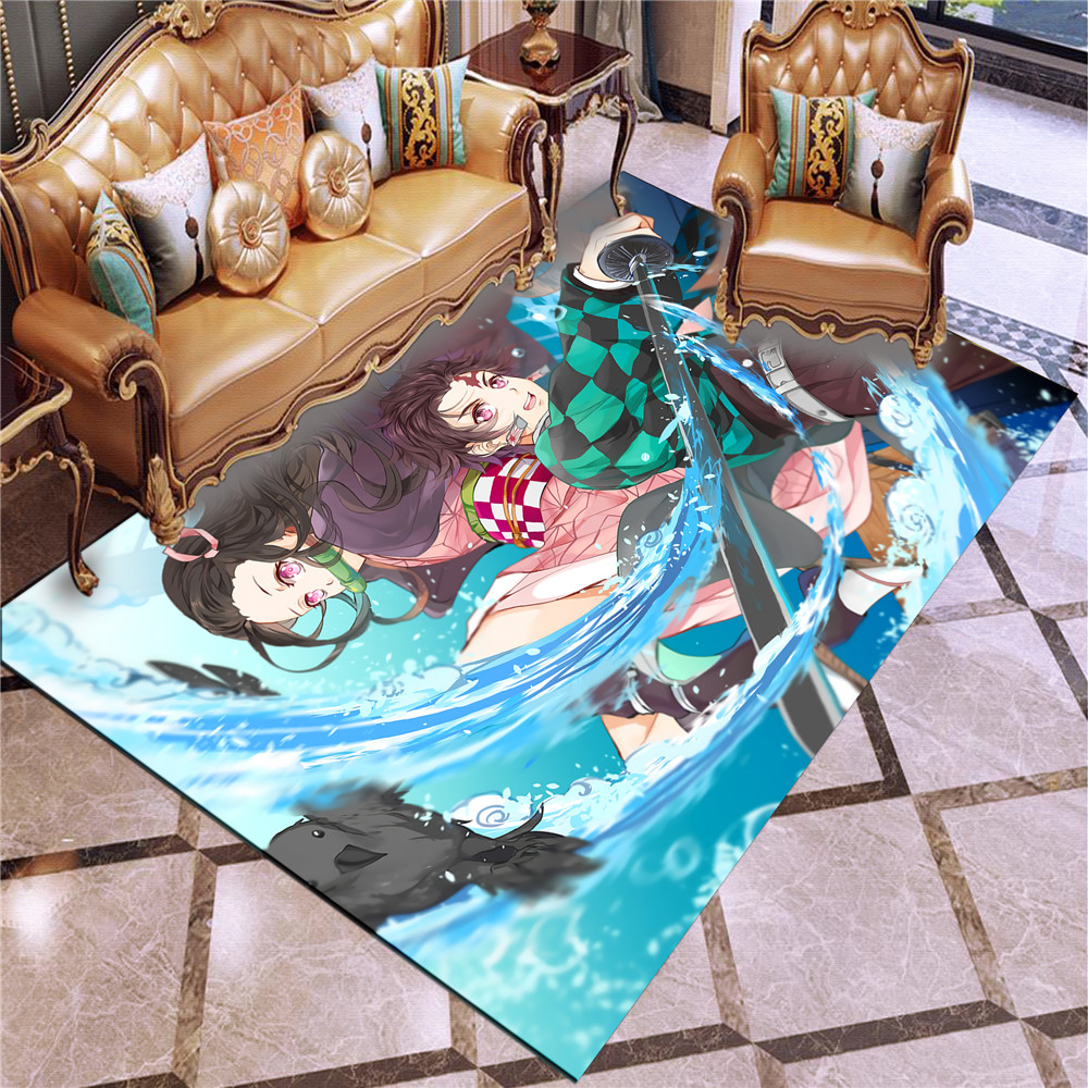 3D Print Carpet Demon Slayer Rug Outdoor Rug Kids Bedroom Rugs The Film Movie Floor Mat Living Room Anime Cartoon Floor Carpet