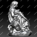 Statue of Pieta 3D Model STL File Round Carving Drawing for CNC Router Engraving & 3D Printing