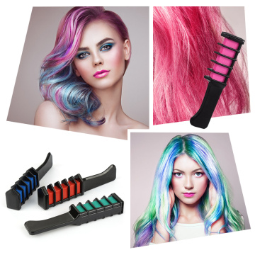 New Fashion Sexy 6 Colors Temporary Hair Chalk European Cosplay DIY Non-Toxic Washable Hair Color Comb for Party Makeup Tools