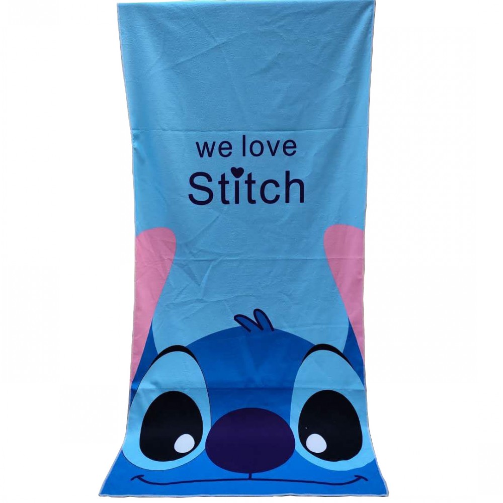 Disney Cute Lilo Stitch Baby Bath Beach Towel Mini Stitch Soft Absorbent Boys Girls Swimming Towel Washcloth 70x140cm