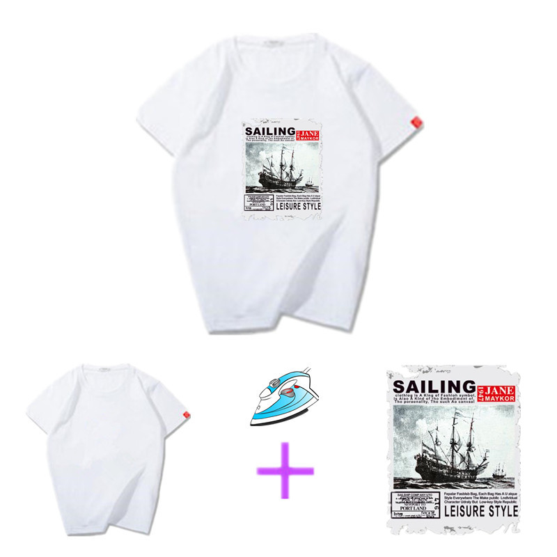 T shirt Women patch 24cm sailing boat iron on patches for clothing transfer printing clothes for girls DIY street icon stickers