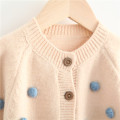 Autumn Winter cute girls ball sweater cardigans baby girl soft single-breasted sweaters kids clothes outwear