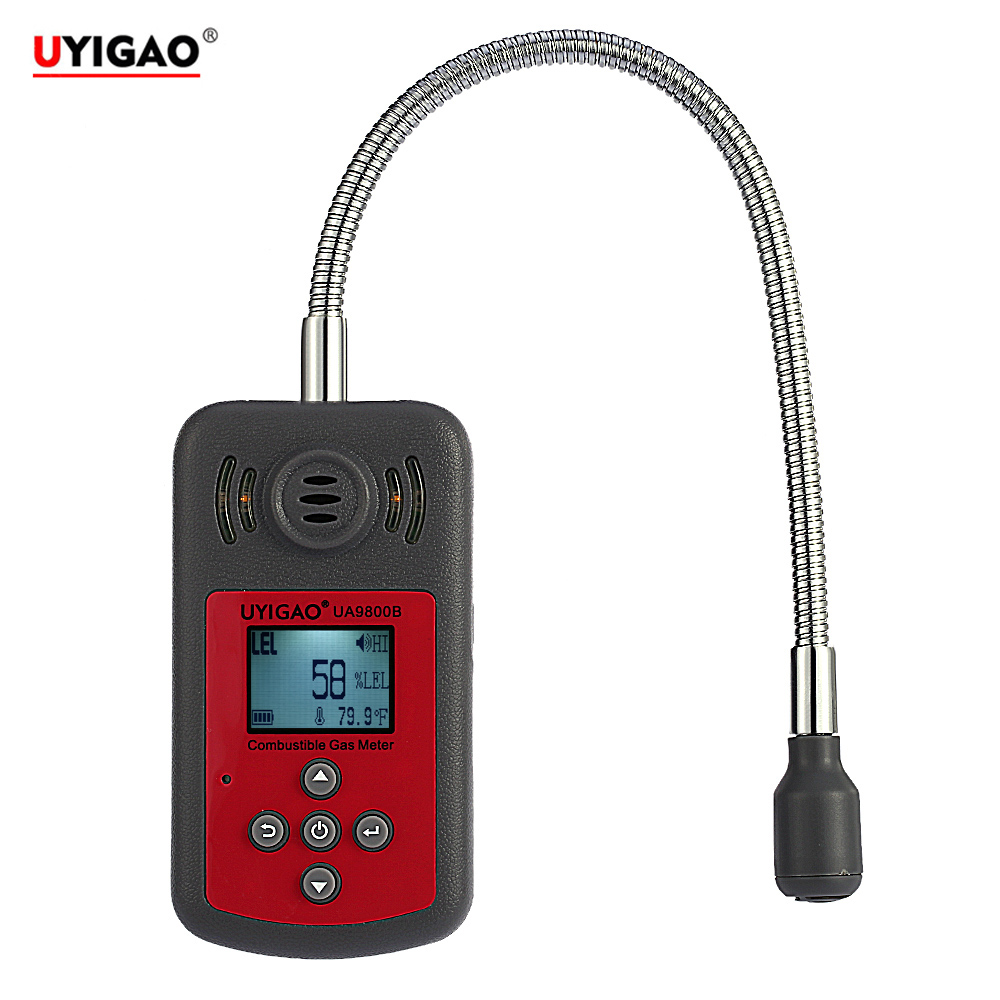 LCD Digital Combustible Gas Detector Automotive Gas Leak Location Determine Tester Gas Analyzer with Sound Light Alarm