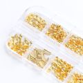 12 Grids/Box Mixed Glitter Metal Nail Art Decoration Starfish Shell Sun Filler