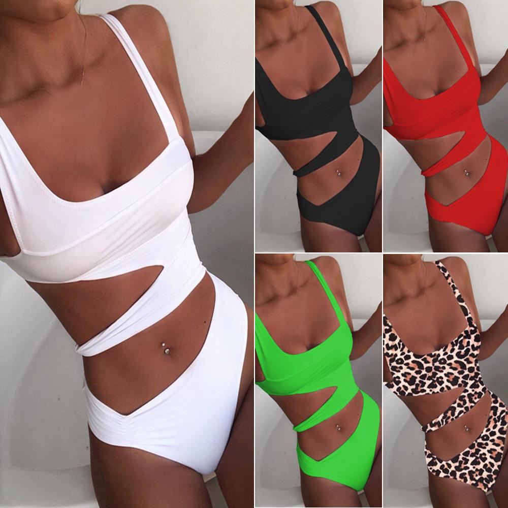 Women's Summer Swimwear Solid One Piece Of Swimsuit Bikini Beachwear Female Swimming Bathing Suit 2021 Hot Sexy Biquini &xs