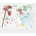 Cartton Baby Elephant Mailbox Wall Stickers For Kids Rooms Bedside Kindergarten Living Room Decoration Animal Home Decor Sticker