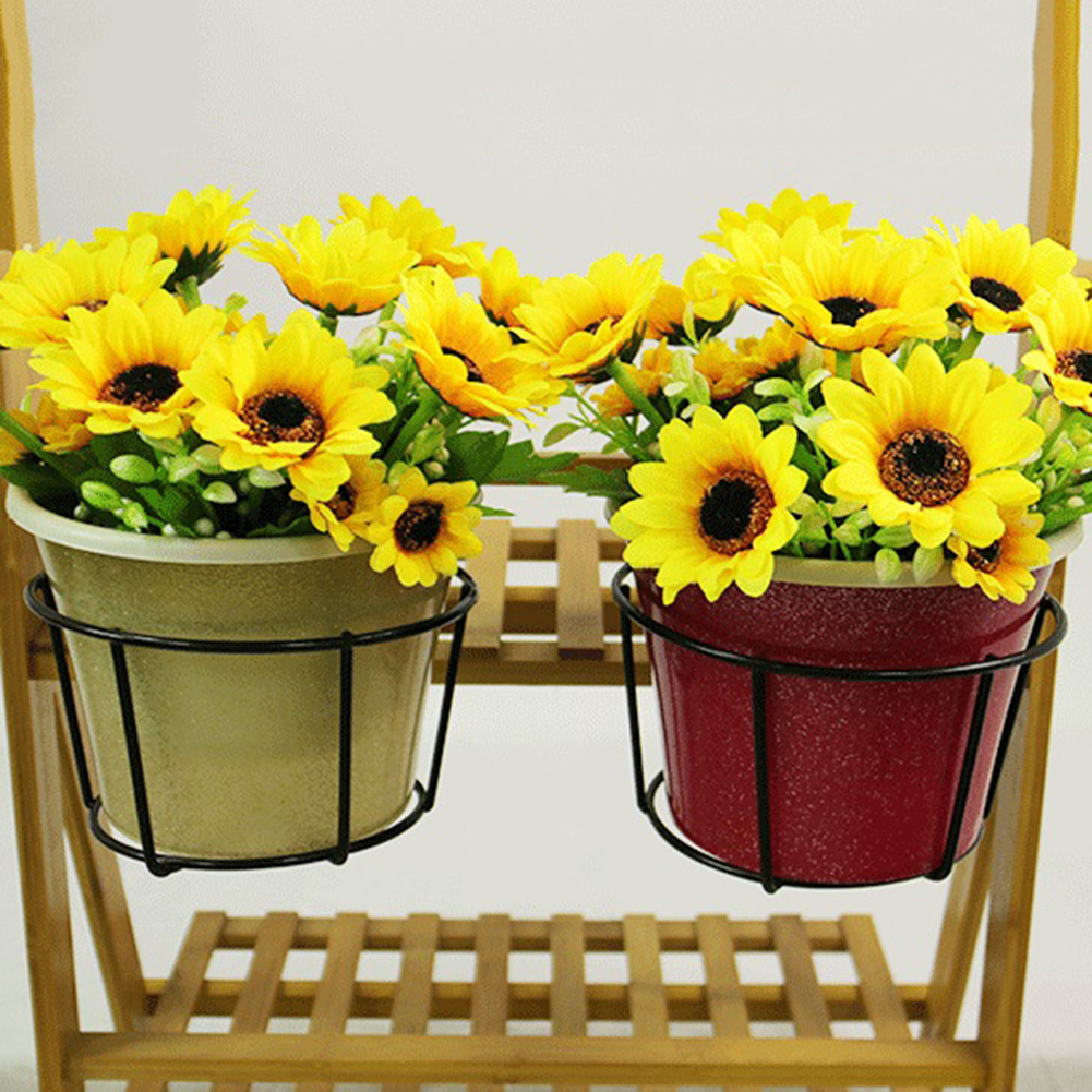 Flower Pot FOR Balcony Railing Hanging Basket Holder The Rail Stand Round Planter Pot Rack for Home Garden Decor