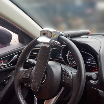 Black PU Leather Car Steering Wheel Lock Foldable Steering Lock Useful Security Anti-Theft Car Locks