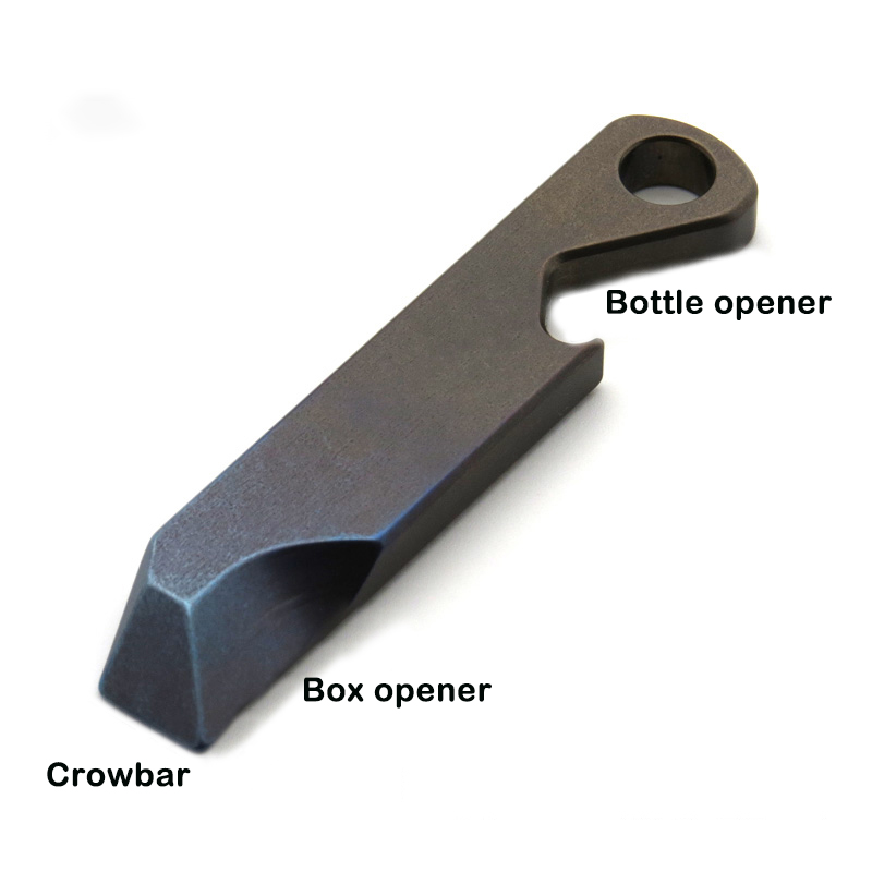 Outdoor EDC Titanium Alloy Crowbar Keychain Bottle Opener Box Opener Tool