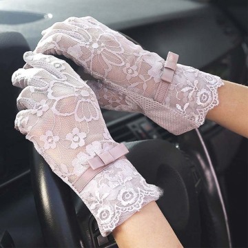 Hot Lace Faux Women Gloves Sexy Bride Fishnet Crochet Floral Summer Sun Protection Mittens Elegant Lady Driving Gloves