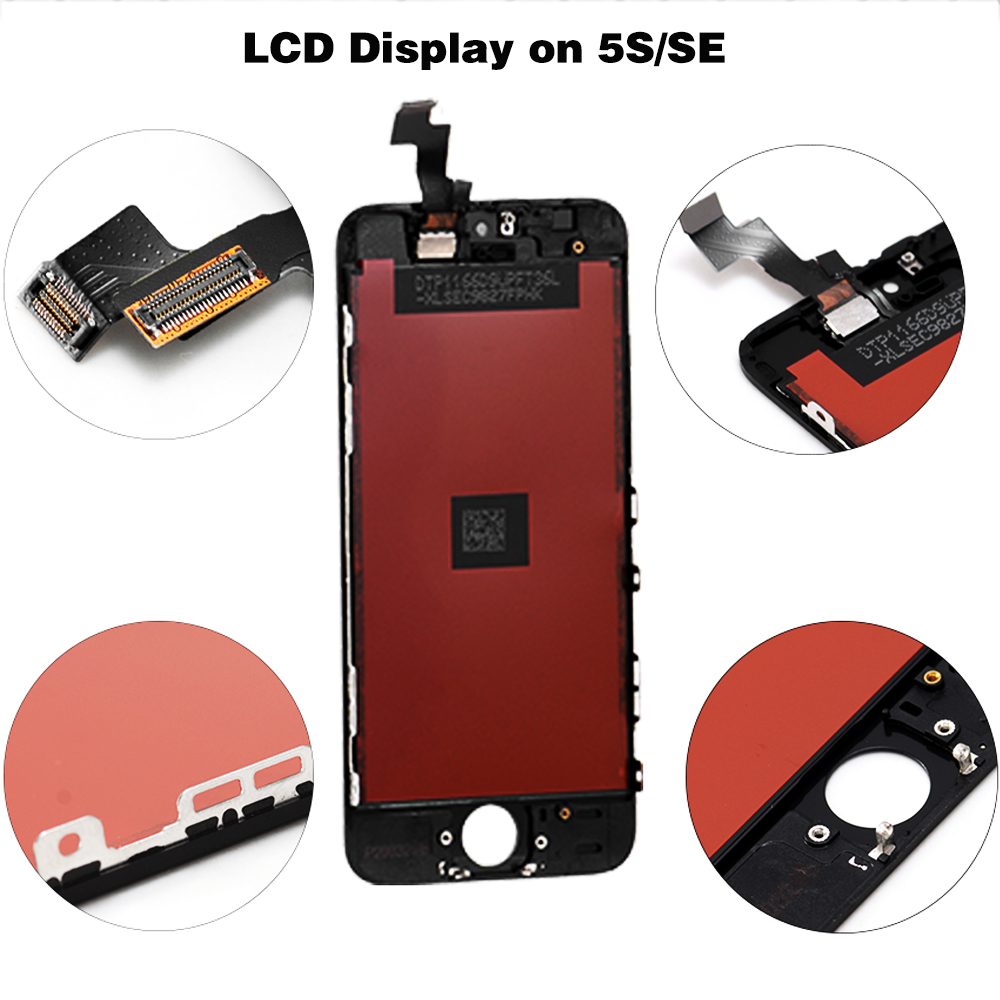 IPhone5 5c 5s 6 6s 7 8 Plus AAA+LCD Display Touch Screen Cell Phone Accessories+Tempered Glass+Tool Kit+Protective Case