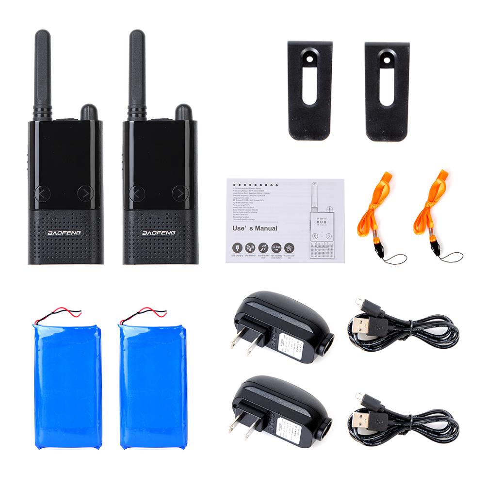 2PCS BAOFENG BF-T9 PMR/FRS UHF462-467MHz License-Free Radio Walkie Talkie Two Way Radio USB Cable