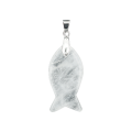 Gemstone Fish Pendant Natural Stone Cute Fish Pendants Charm for DIY Jewelry Approx 20X38MM