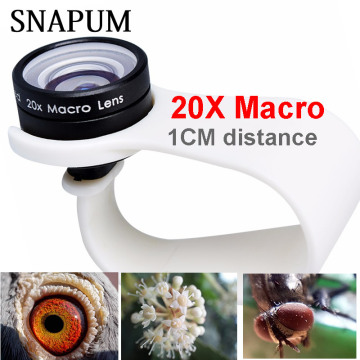 SNAPUM mobile phone Macro Lens 20X Super Cellphone Macro Lenses for Huawei xiaomi iphone 6 7 8 10 Samsung,only use 1cm distance.