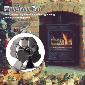 Fireplace Fan 3 Blade Wood Stove Fan Silent Heat Powered Eco Fan For Log Burner Head Moving Stove Fan Home Indoor Heating Fan