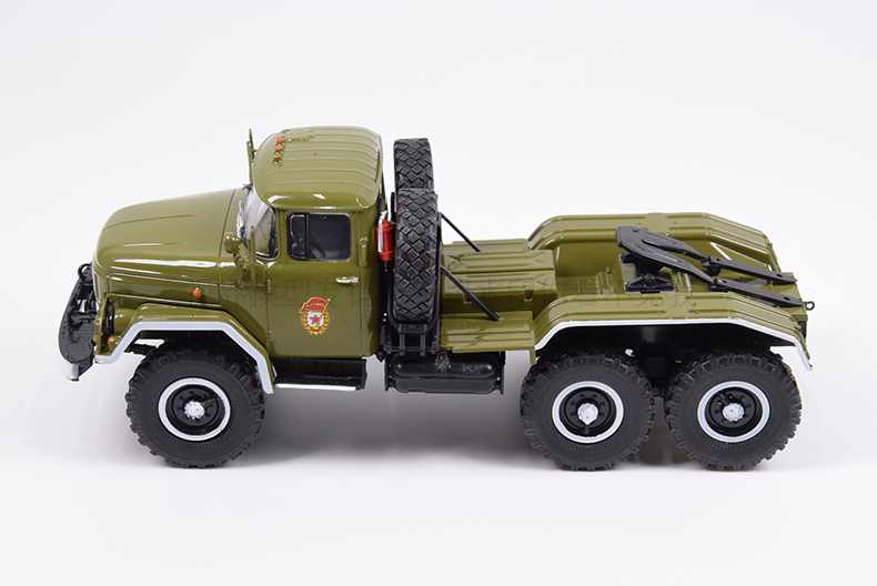 Classic Diecast Toy Model 1:43 Soviet Union Russian ZIL-131NV Military Truck Tractor Trailer Model for Collection,Decoration