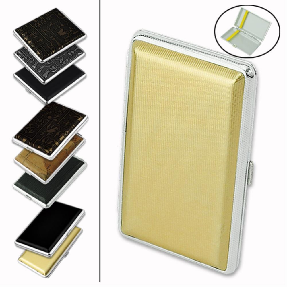 2019 Best selling Leather & Metal Cigarette Box hold 12 14 16 18 20 pcs Pouch Case Holder Tobacco Storage Container