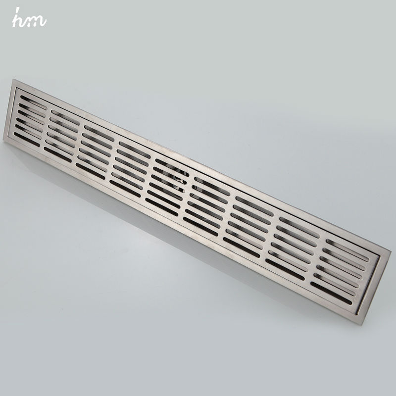 60*10cm Floor Drain "ZIPPER" Style Stainless Steel 304 Linear Shower Drain Vertical Long Drain Flange Bathroom Floor Drains