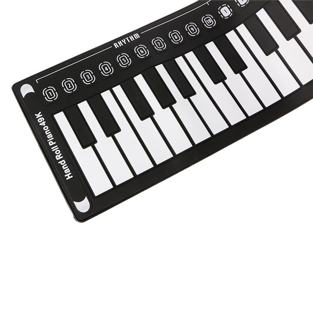 49 Key Hand Roll Piano Children'S Electric Piano With Horn Folding Silicone Electronic Organ Cross Border