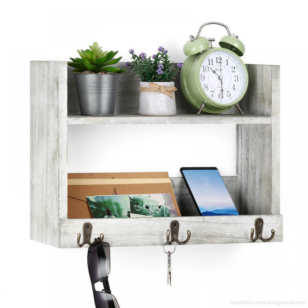 Bathroom Shelf with Hooks Towel Rack with Shelf