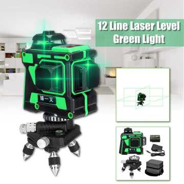 (Ru stock) Laser Level 12 Lines 3D Self-Leveling 360 Horizontal And Vertical Cross Super Powerful Green Laser Beam Line with Bag