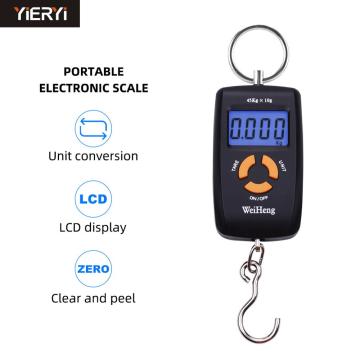 Yineryi Pocket LCD Hanging Hook Fish Scale high Precision balanca digital weighing scale for food 45kg 10g crane scale Backlight