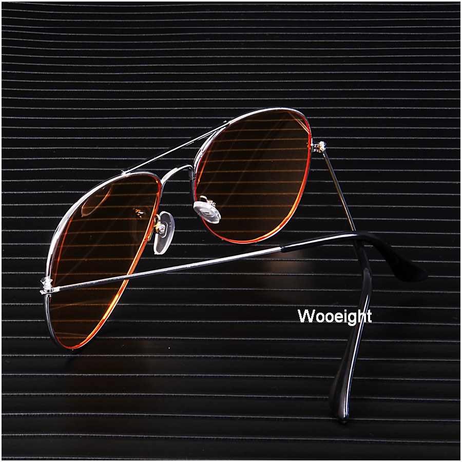 Wooeight Car Day Night Vision Goggles Sunglasses Yellow Anti-glaring Decoration Alloy Frame Universal Driver Glasses