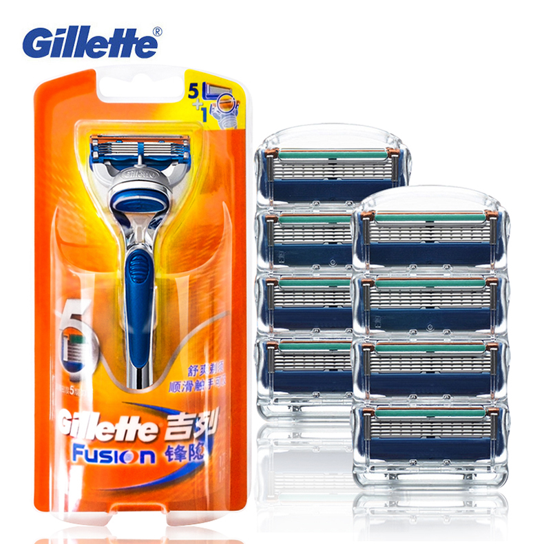 Genuine Gillette Fusion Razor 5 Layer Sharp for Safely Shaving Replacement Razor Blades Manual Straight Razor Face Care for Men