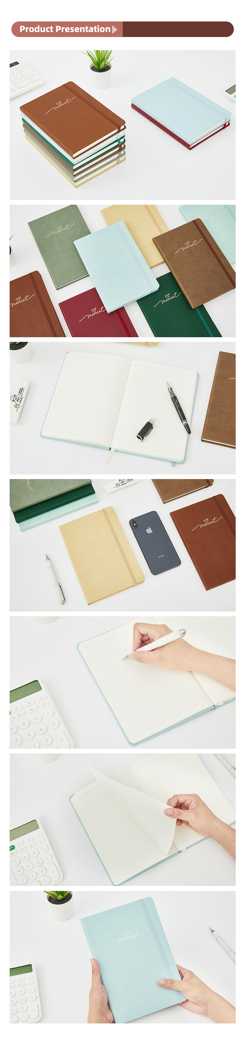 Pu hardcover notebook with elastic band8