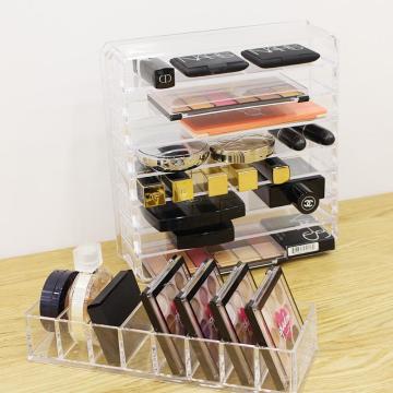 Acrylic Portable Transparent Makeup Organizer Storage Box Make Up Organizer Cosmetic Organizer Makeup Storage Drawers Organizer