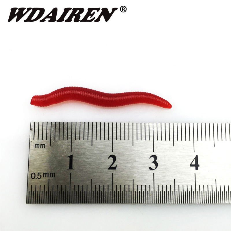 50 or 100pcs/Lot Red Worm Fishing Lures Silicone Mini Shrimp Fishy Smell Jerkbait Fish Ocean Rock Bass Soft Souple Bass Leurre