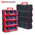 NEWACALOX Wall-Mounted Toolbox Drawer Plastic Parts Storage Hardware Box Craft Cabinet Screw Containers Component Storage Case