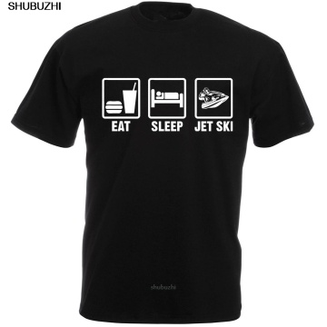 Wholesale Price Cool T Shirts Designs Men'S Office O-Neck Eat Sleep Jetski Short Sleeve Tee sbz8258