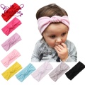 Nishine Baby Girls Tie Knot Headband Knitted Cotton Children Girls Elastic Hair Bands Turban Bows for Girl Headbands