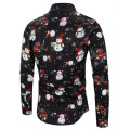 Christmas Theme Party Men's Shirt Casual Button Up Turn Down Collar Shirts Top Print Blouse Streetwear Camisa de los hombres#2