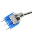10Pcs SPDT ON/ON AC125V 6A Blue Mini 2 Positions 3 Pins Latching Micro Toggle Switches MTS-102