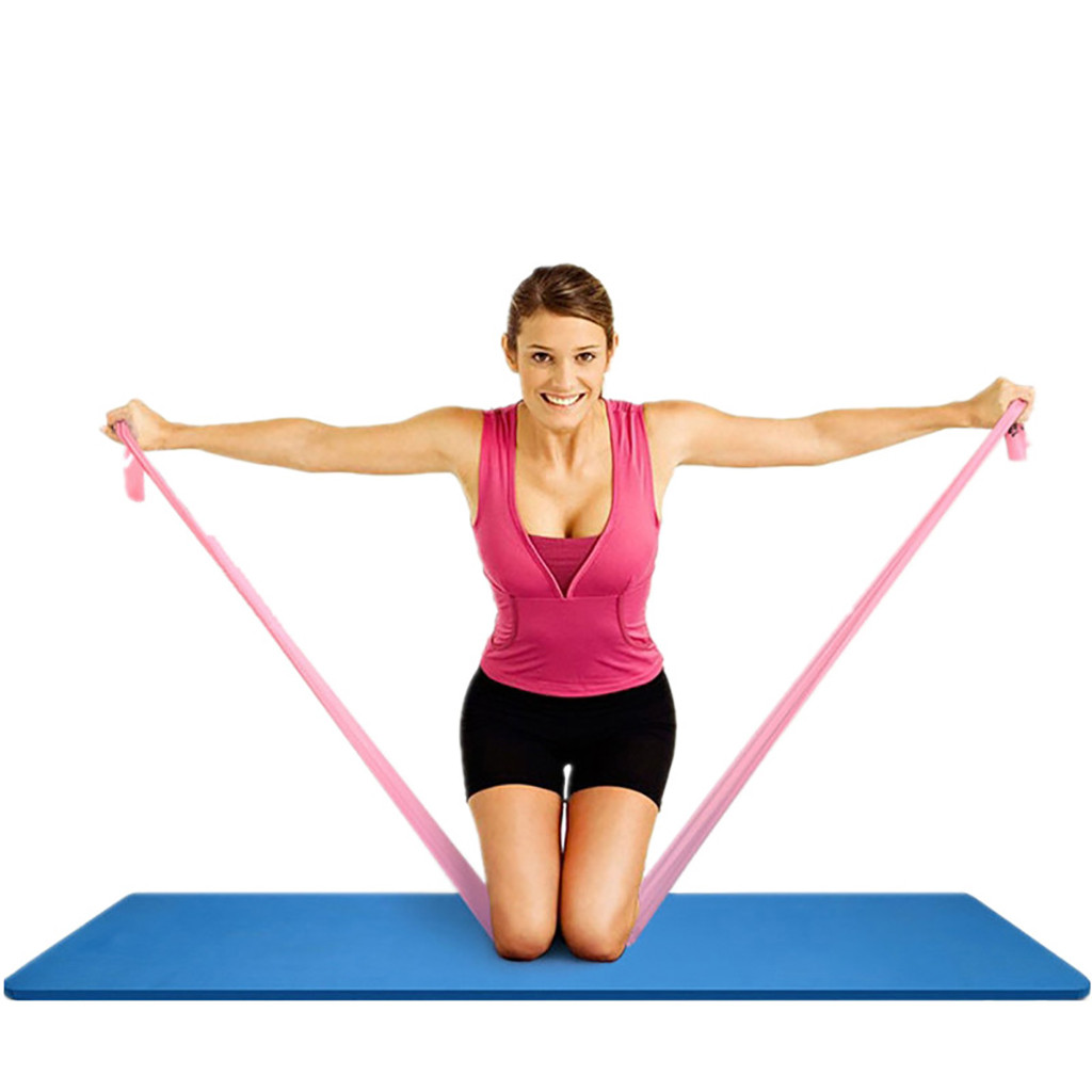 1Pcs Yoga Pilates Straps Training Rubber Bands Elastic Resistance Yoga Belt Fitness Loop Bands Yoga Gymnastics Equipment 1.5m