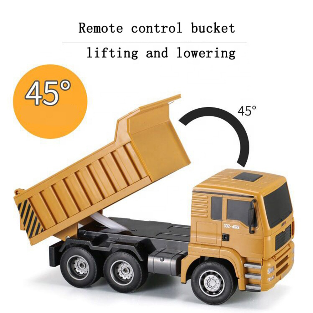 1/18 Hui Na Toys Rc Dump Truck Excavator Electric Kids Engineering Truck Model Beach Toys Transporter Car For Boys