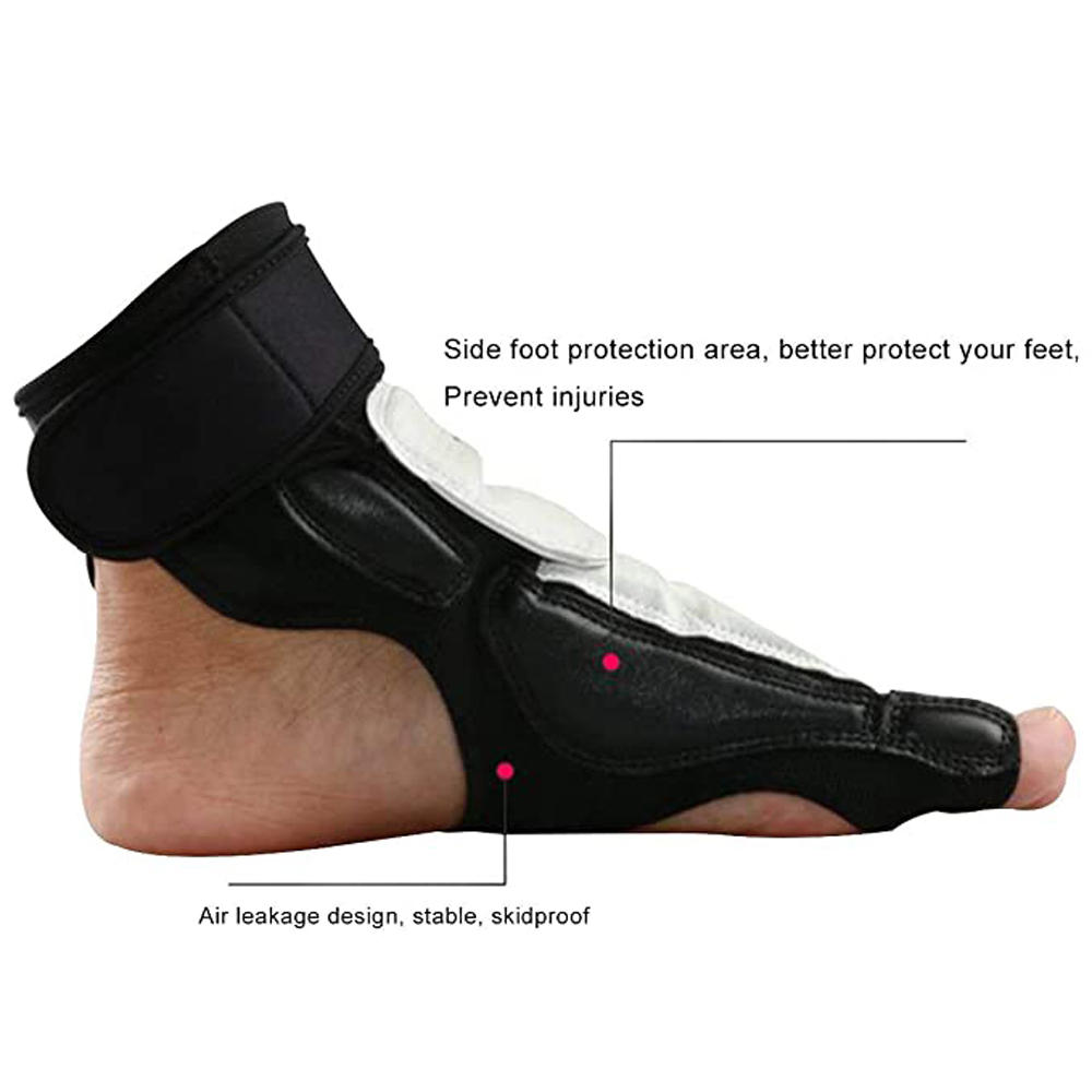 New WT Taekwondo PU Leather Foot Gloves Sparring Karate Ankle Protector Guard Gear Boxing Martial Arts Foot Guard Sock Adult Kid