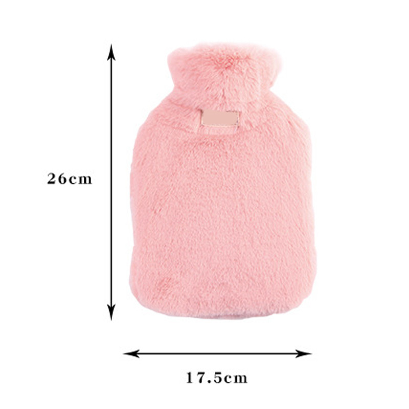 800ml hot water bottle soft to keep warm in winter portable and reusable protection plush covering washable and leak-proof