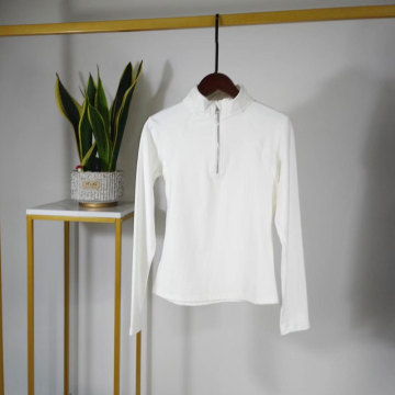 Pure White Ladies Equestrian Long Sleeve Tops