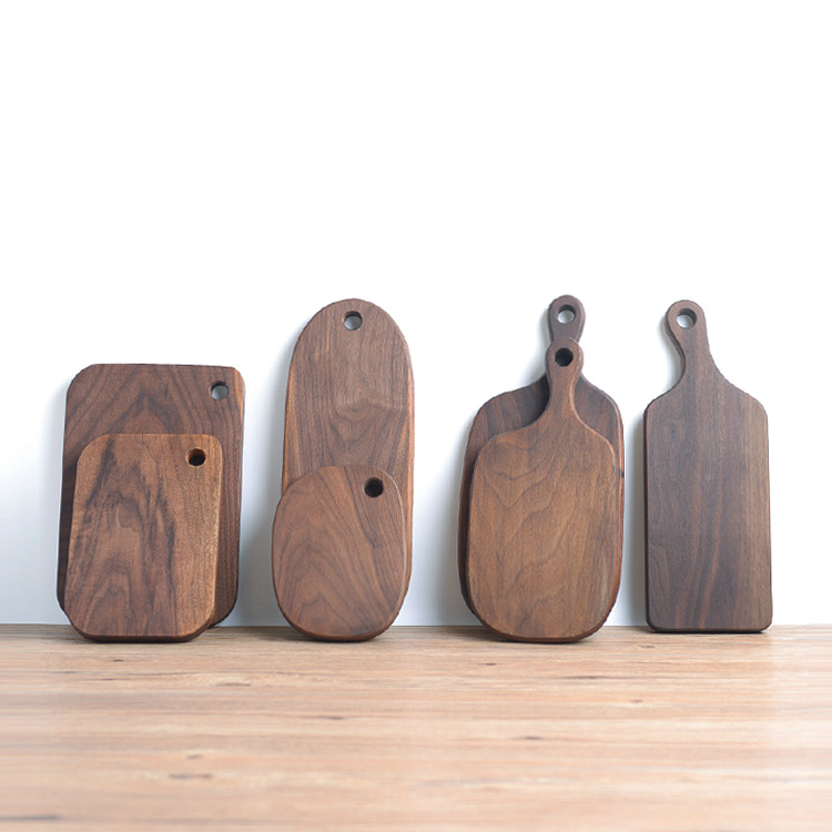 Japanese black walnut cheese board special-shaped cutting boards solid wood rootstock hole wood board kitchen stuff