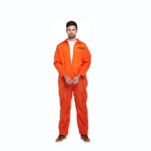 Adult Mens Orange Convict Suit Prisoner Overalls