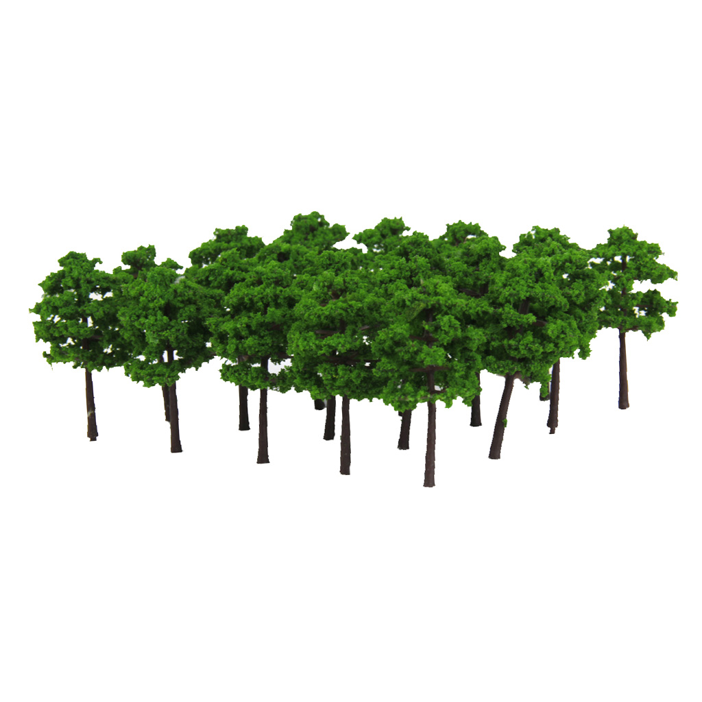 Plastic Model Trees Train Railroad Scenery 40pcs Dark Green 1/250 Z Scale