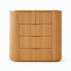 Fluted Five Drawer Dresser