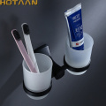 Free shipping Fashion toothbrush holder,Black color ,Double cup, Bathroom cup holder bathroom set-wholesale YT-13608-H