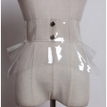 2021 spring summer women fashion designer plastic PVC clear belt ruffles asymmetric peplum belts corset sexy club