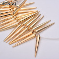 5x35mm Big Gold Cone Rivet Hanging Plastic Spikes Pendant Rhinestones Rivet Punk Studs and Spikes Earring Charms for Necklace