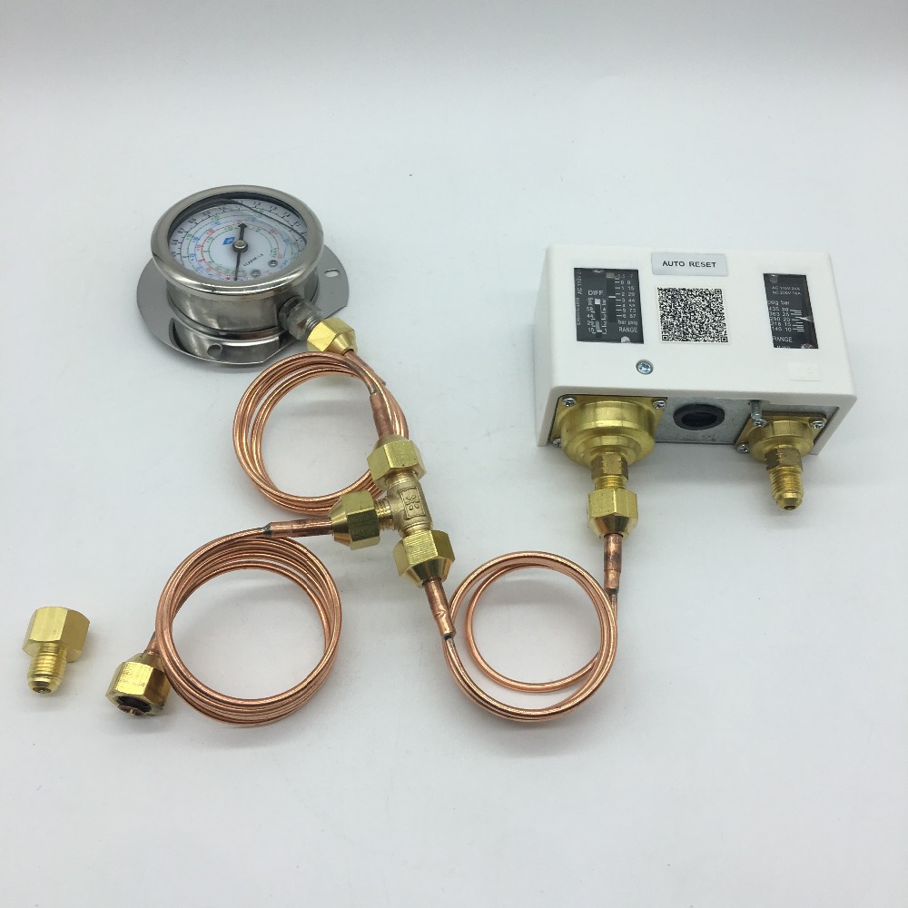 Manual High and auto Low dual pressure switch protects compressor and is great choice for refrigeration and freezer equipments