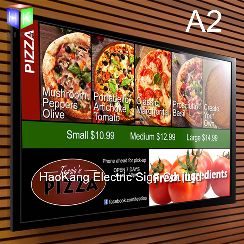 A2 restaurant menu board signboard for fast food menu led backlit poster frame light box advertising